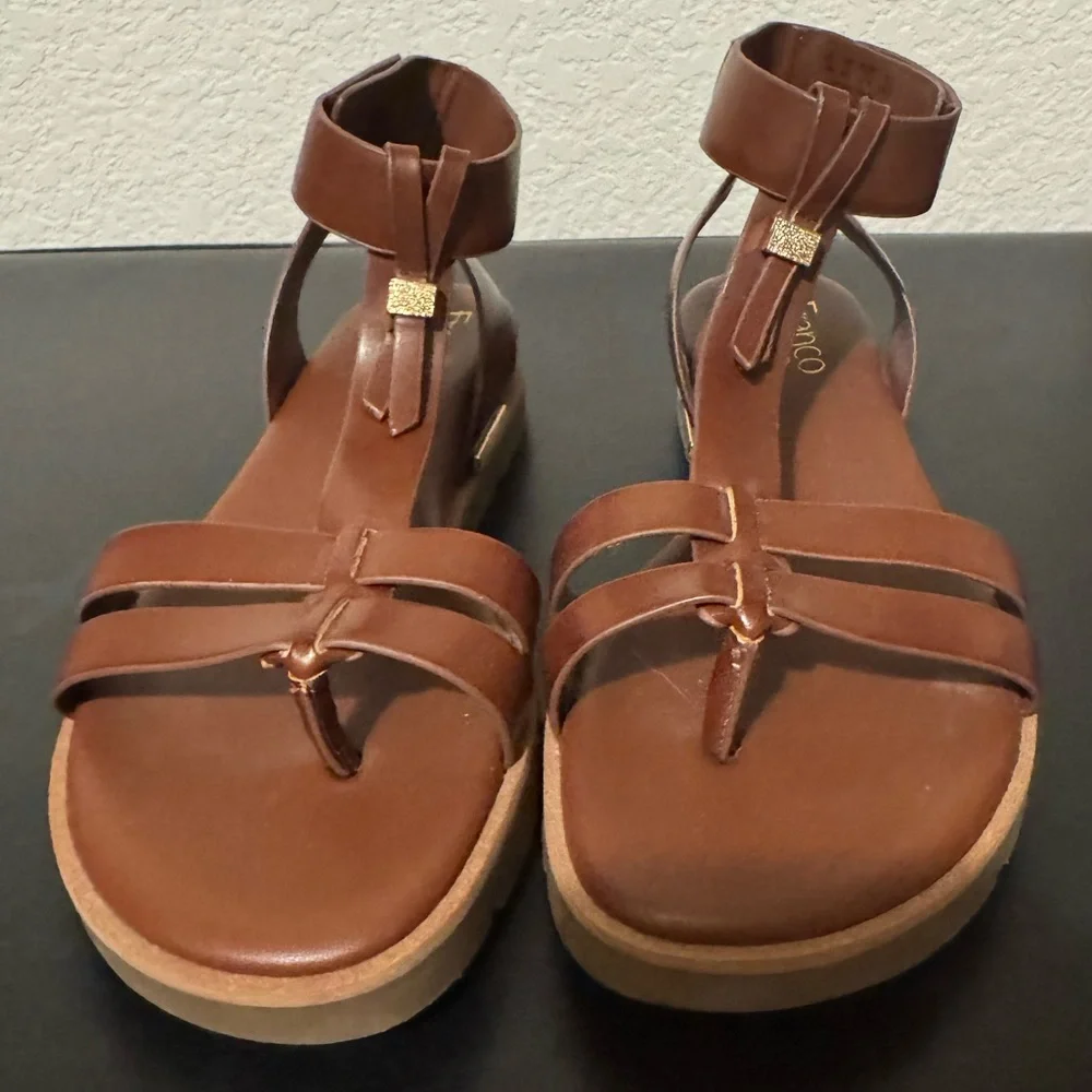 Franco Sarto Brown Sandals with Chunky Sole - Picture 2 of 5